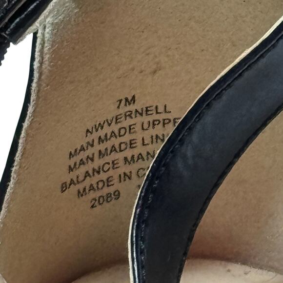 Nine West‎ Vernell Flat Sandals Black Ankle Strap sz 7 M - Picture 3 of 6